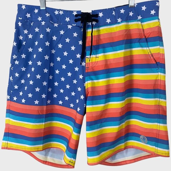 Body Glove Other - Body Glove La Concha USA Board Shorts Blue Men's Size 36 American Flag Print